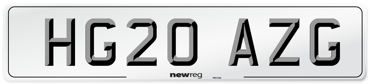 HG20 AZG Number Plate from New Reg